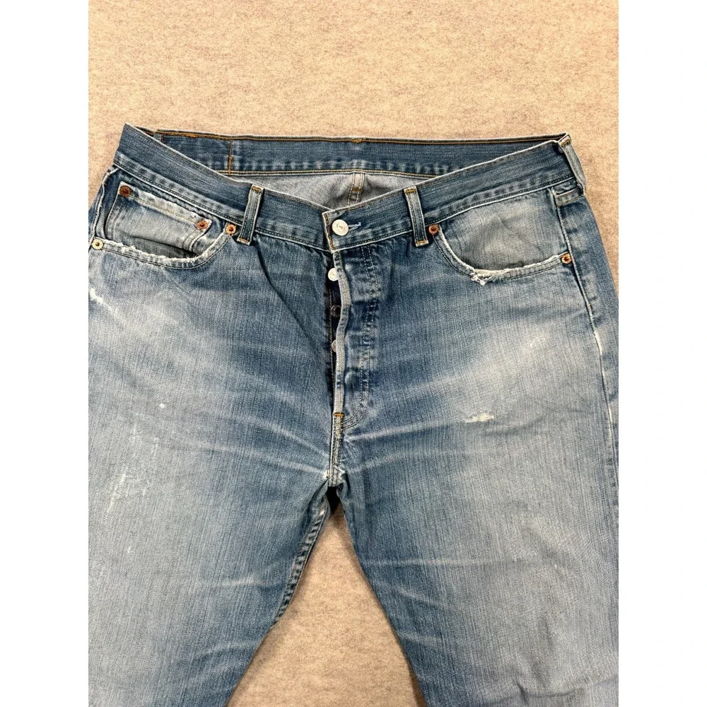 VTG Levi's 501 Jeans Mens 36x30 Blue Denim Medium Wash Button Fly Straight Leg